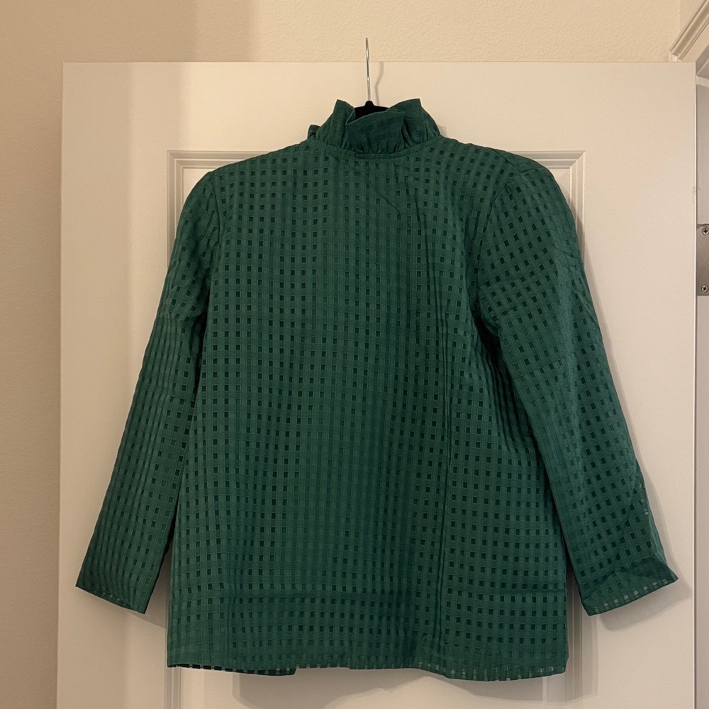Tuckernuck Green Textured Blouse